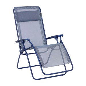Lafuma Relaxsessel Indigo: Lettino prendisole regolabile con rivestimento Batyline traspirante e telaio in acciaio.