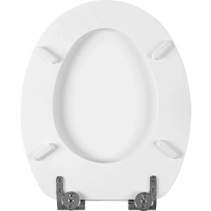 Abattant WC baliv Deluxe Hastings blanc avec fermeture amortie et noyau en bois.