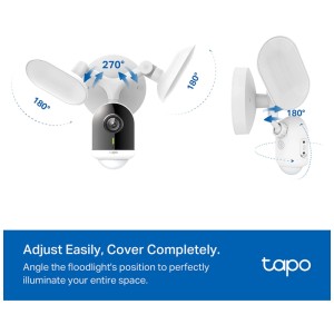 Tapo C720 smarte Flutlichtkamera, weiss, mit 270° Bewegungserkennung und verstellbaren Flutlichtern.