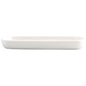 Vassoio bianco in ceramica MSV Maonie per accessori bagno.