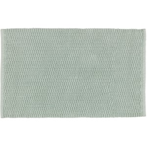 Tappeto da bagno Wenko Mona in cotone verde chiaro, 50x80 cm, con fondo antiscivolo.