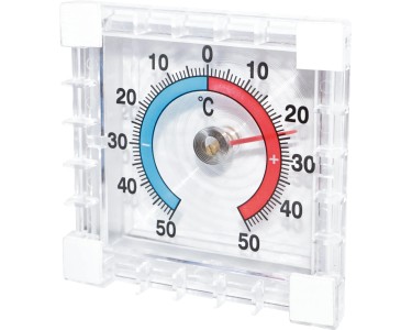 Fensterthermometer Aus Acryl & Edelstahl – Transparentes Innen-Außen-Thermometer Mit Genauigkeit +/-2°C Für Heimbüro (Messbereich -40 Bis +50°C)