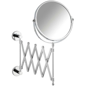 Wenko Miroir cosmétique Elegance, chrome, extensible avec système Power-Loc®, Ø 17cm.