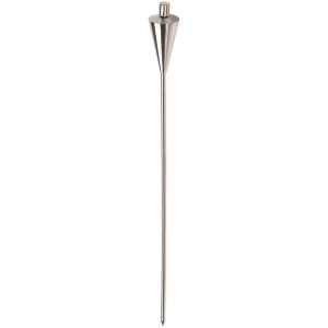 Konische Edelstahlfackel, silberfarben, 110 cm hoch, für stimmungsvolle Gartendekoration.