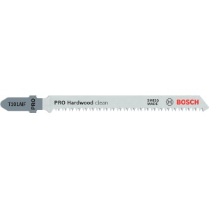 Lame de scie sauteuse Bosch T 101 AIF, 3 pièces, pour des coupes nettes dans le bois dur.