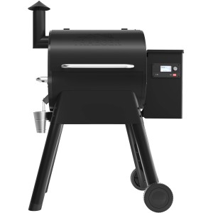 Traeger Pro 575 barbecue à pellets de bois avec écran digital et roues.