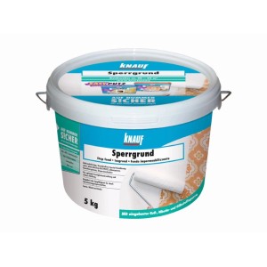 Knauf Sperrgrund 5 kg en seau, primaire spécial anti-taches et pour une adhérence optimale.