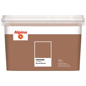Secchio di pittura per interni Alpina Pantone® Mocha Mousse, colore marrone opaco cremoso, 2,5 l.