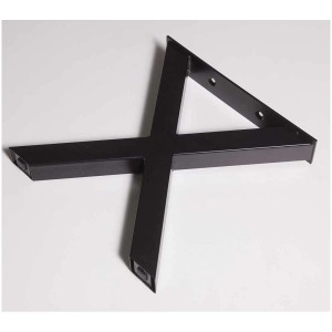 Pied de banc noir en forme de X, 44,5x8,5x42,5 cm, pour construction de meubles.