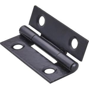 Charnière de meuble Hettich étroite noire en acier thermolaqué, pour meubles légers et portes. 25x40mm.