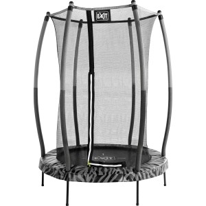 EXIT Tiggy Junior Trampolino, Ø140cm, nero-grigio con rete di sicurezza. Trampolino da giardino per bambini.