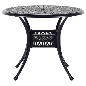 Table de jardin noire en aluminium, faisant partie de l'ensemble de meubles de jardin Beliani Ancona.
