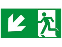 Alpertec Notausgangsschild mit Abbildung Treppe Pfeil links/runter