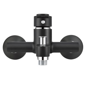 Robinet de baignoire baliv WA-5891, mitigeur monocommande noir mat pour baignoire.