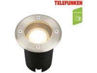 Telefunken Faretto a incasso rotondo alluminio inox GU10 / Ø 10 x 11,5 cm