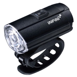 Éclairage avant de vélo Infini Tron I-281P, aluminium, noir, avec LED et support.
