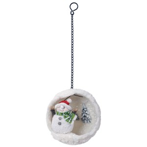Mini-Schneekugel mit Schneemann (5,5 cm) als Gartendeko für den Winter.