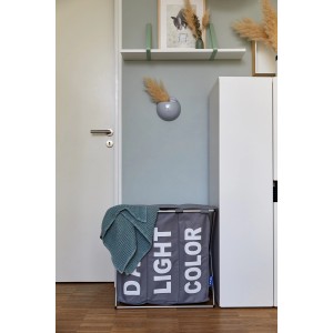 Wenko Cesto portabiancheria Trio Top, 118 l, grigio, con 3 scomparti per la separazione della biancheria.