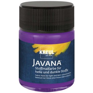 Kreul Javana vernice per tessuti viola, flacone da 50ml. Vernice per tessuti chiari e scuri.