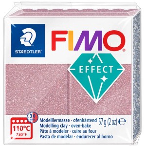 Fimo Effect Modelliermasse Roségold Glitter, 57g, ofenhärtend.