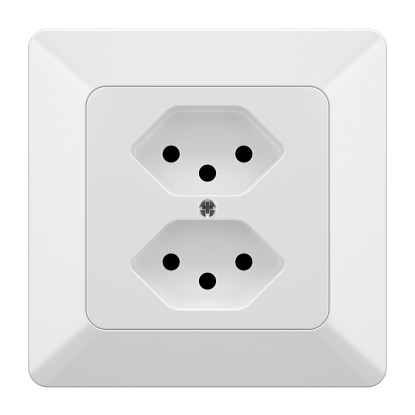 UP-Steckdose 2x Typ 13 Modino Priamos Weiss