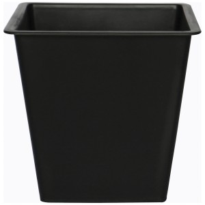 Pot de fleurs Wave noir, Ø 28 cm, hauteur 60 cm, en polyrotin.