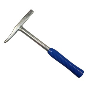 Marteau à piquer la calamine pour poste à souder, acier, avec manche en PVC bleu, env. 300 mm.