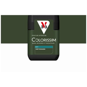V33 Colorissim peinture intérieure vert romarin, peinture murale mate pour intérieur, 75 ml.