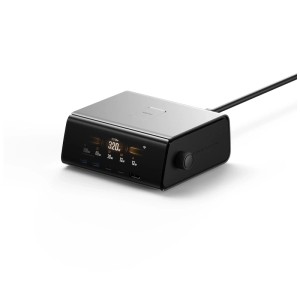 Chargeur noir Ecoflow Rapid Pro 320W avec ports USB-C et USB-A.