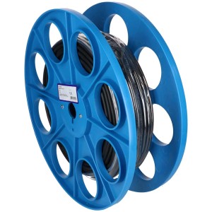 Câble GD noir H05RR-F3G1 au mètre sur touret bleu.
