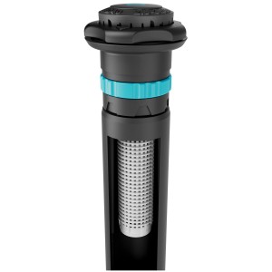 Arroseur escamotable Gardena MD40 pour irrigation pelouse jusqu'à 40 m², détails du filtre visibles.