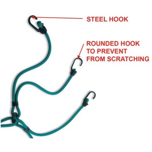 Sangle bagage Master Lock Twin Wire, 6 bras, 80cm, avec crochets en fil métallique pour sécuriser les charges.