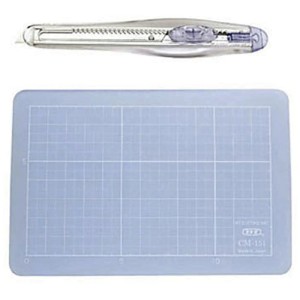 NT Cutter Set AM350P Bleu avec cutter iA-200SP et tapis de découpe 10x15 cm.