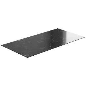 Plac en grès cérame noir Marquina, 100x46 cm, pour meubles de salle de bain sur mesure.