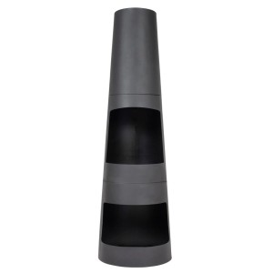 Brasero en acier Buschbeck Skyline avec rangement pour le bois.