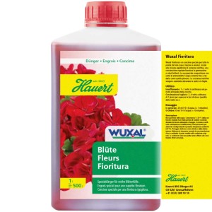 Wuxal Fertilizzante per fiori, flacone da 1L, concime speciale per fioriture abbondanti.