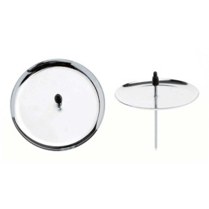 Portacandele argentati, Ø 6 cm, set da 4 per corone dell'Avvento e composizioni.