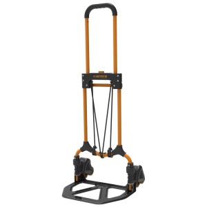 Carrello saliscale pieghevole Cartech, arancio/nero, fino a 60 kg. Ideale per traslochi e trasporti su gradini.