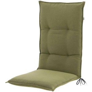 Cuscino verde per sedia a schienale alto D. 4050 Green Edition, 48x119 cm, spessore 6 cm. Cuscino per sedia da giardino con cinturino di fissaggio.