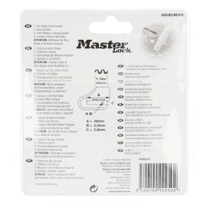 Master Lock Bremsscheibenschloss, rot, zur Sicherung von Motorrädern und Rollern.