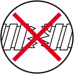 Symbole de résistance à la déchirure du flexible de douche.