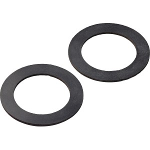Deux joints noirs pour bonde, Ø 42 mm x Ø 62 mm, pour siphons.