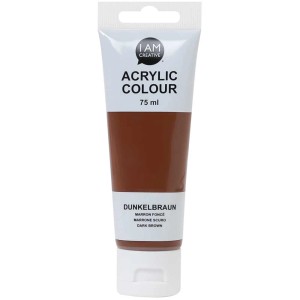 Tube I Am Creative Acrylfarbe Dunkelbraun, 75ml.
