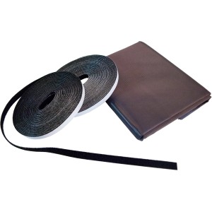 Windhager kit de protection anti-pollen pour fenêtre, anthracite, 130x150cm, avec tissu et velcro.