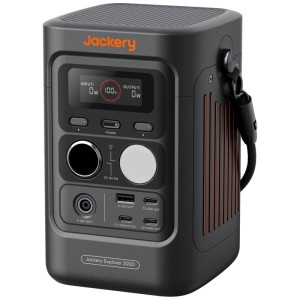 Jackery Powerstation Explorer 300D : Alimentation mobile avec USB-C et lumière LED.