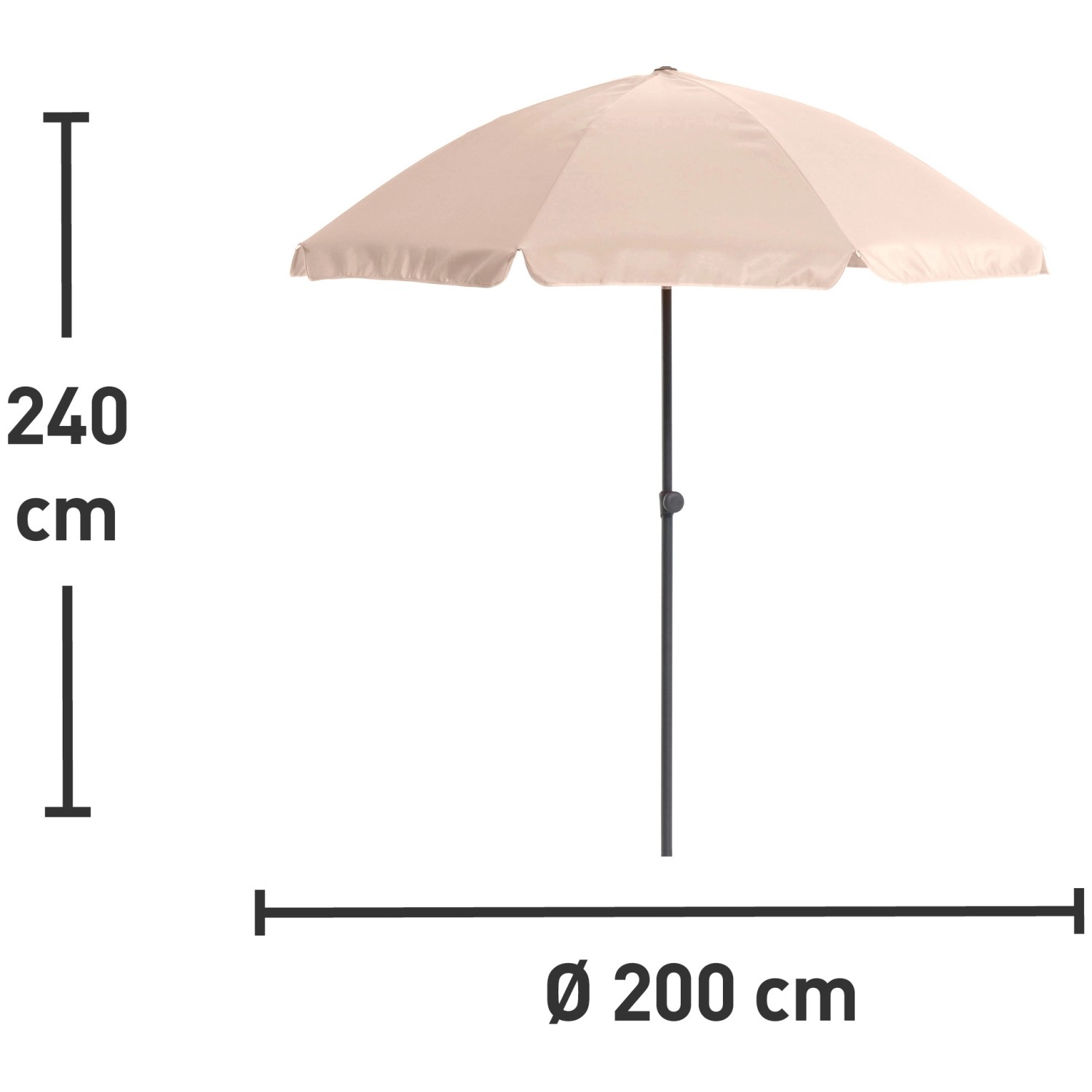 OBI Ombrellone da balcone Hernando rotondo Beige Ø 200 cm