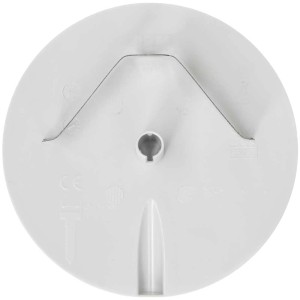 Rosace de plafond gris clair avec étrier à ressort pour installation de lampe, 98x9 mm.