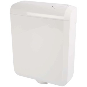 Réservoir de chasse d'eau apparent Sanitop-Wingenroth Super 6 blanc avec système double touche.