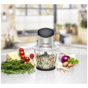 Rommelsbacher Multi-Zerkleinerer MZ 500 aus Edelstahl und Glas mit Gemüse.