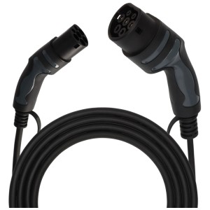 Câble de charge noir Brennenstuhl EV type 2, 22 kW, 32 A, 7 m, avec connecteurs.
